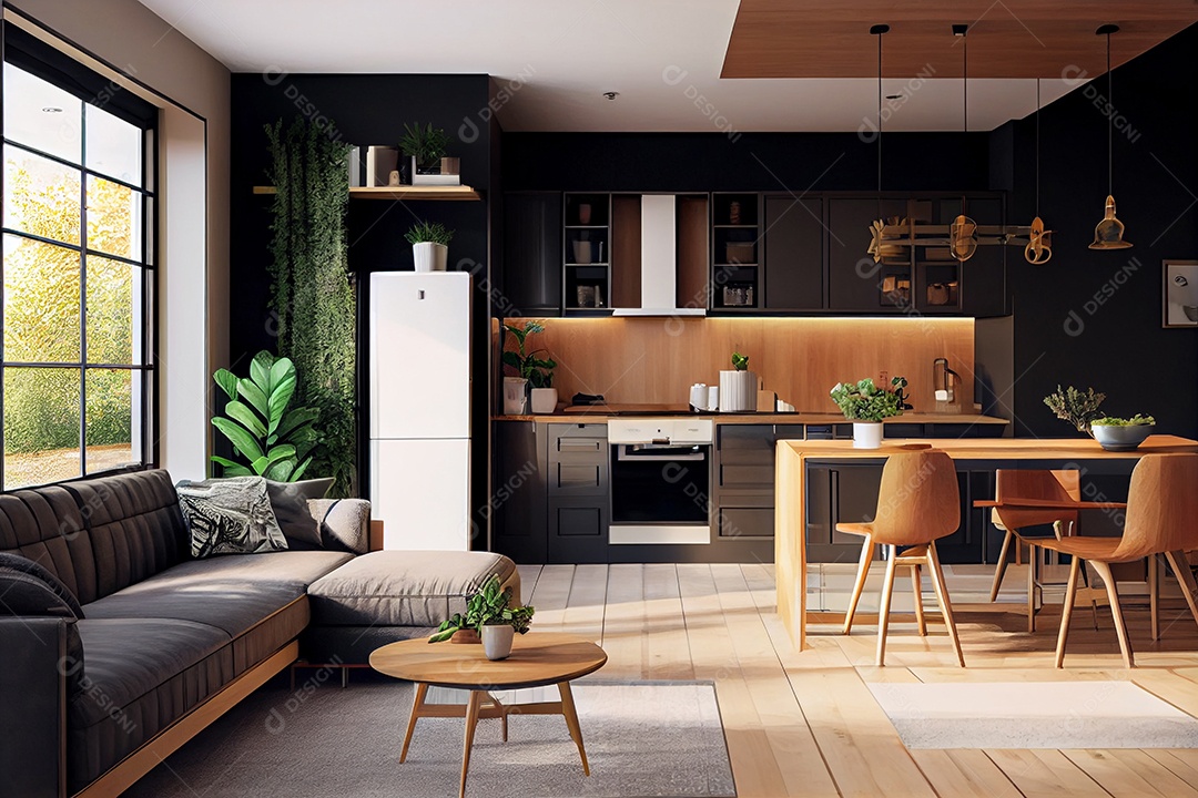 Interior de uma casa moderna e luxuosa