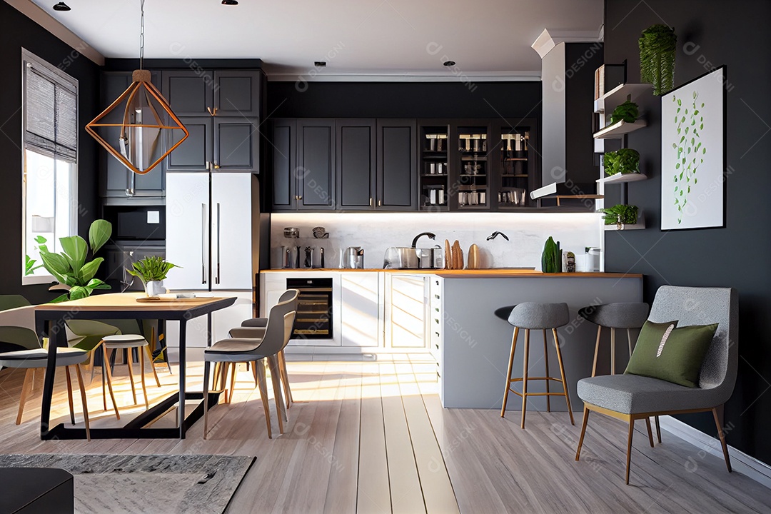 Interior de uma casa moderna e luxuosa