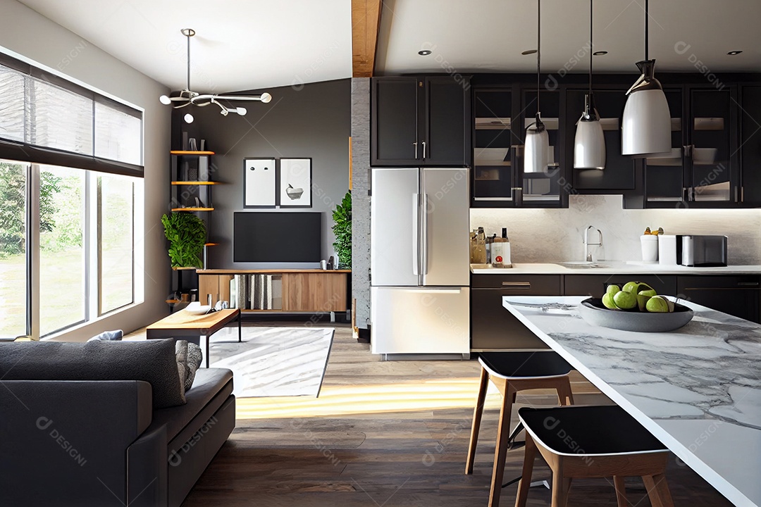 Interior de uma casa moderna e luxuosa