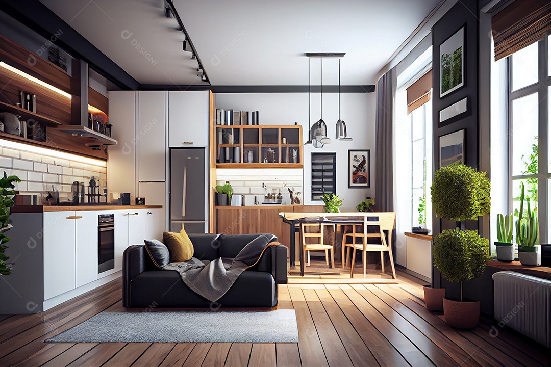 Interior de uma casa moderna