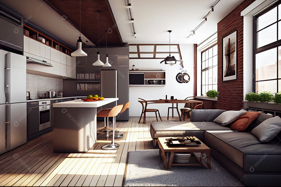 Interior de uma casa moderna