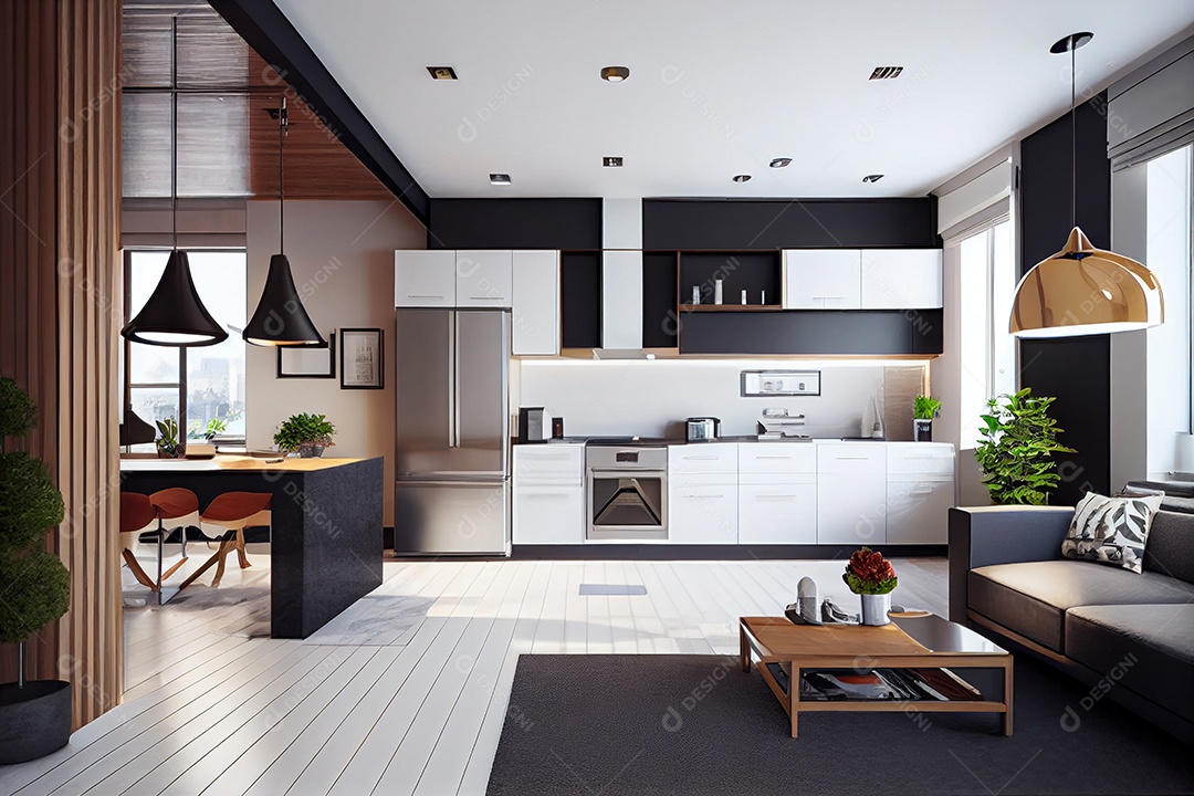 Interior de uma casa moderna