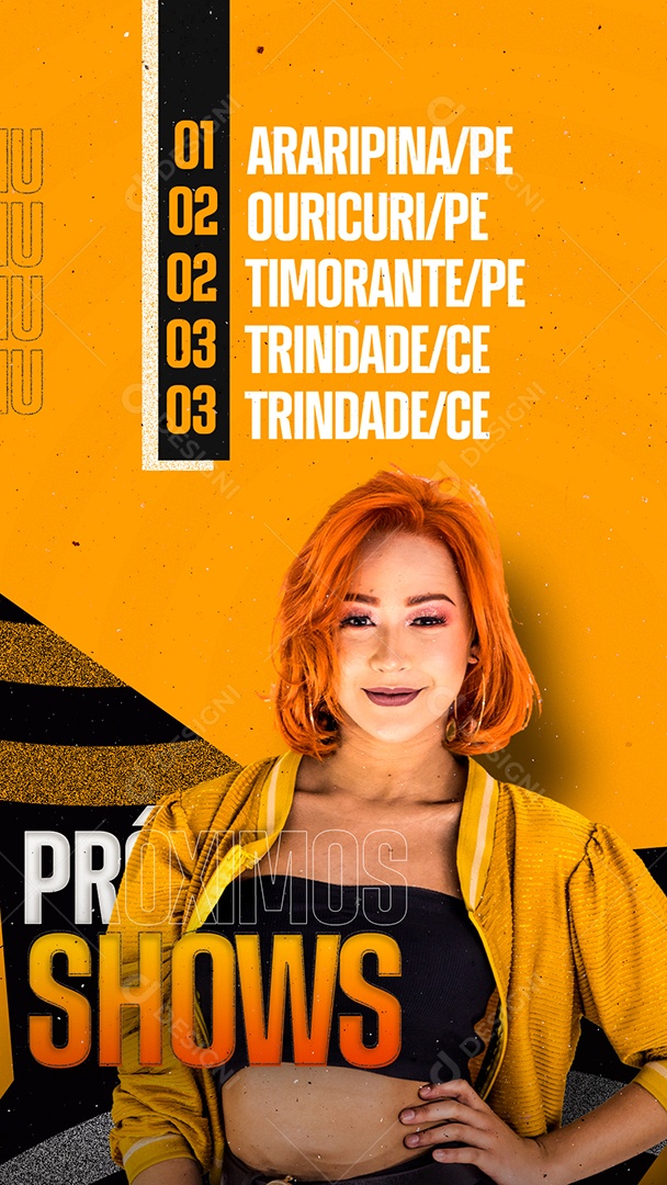 Story Próximos Shows Malu Moranguinho Flyer Social Media PSD Editável
