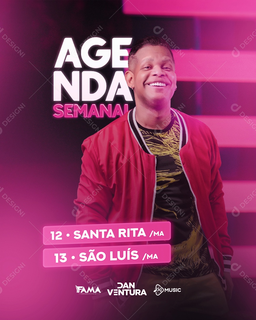 Agenda Semanal Dan Ventura Flyer Social Media PSD Editável