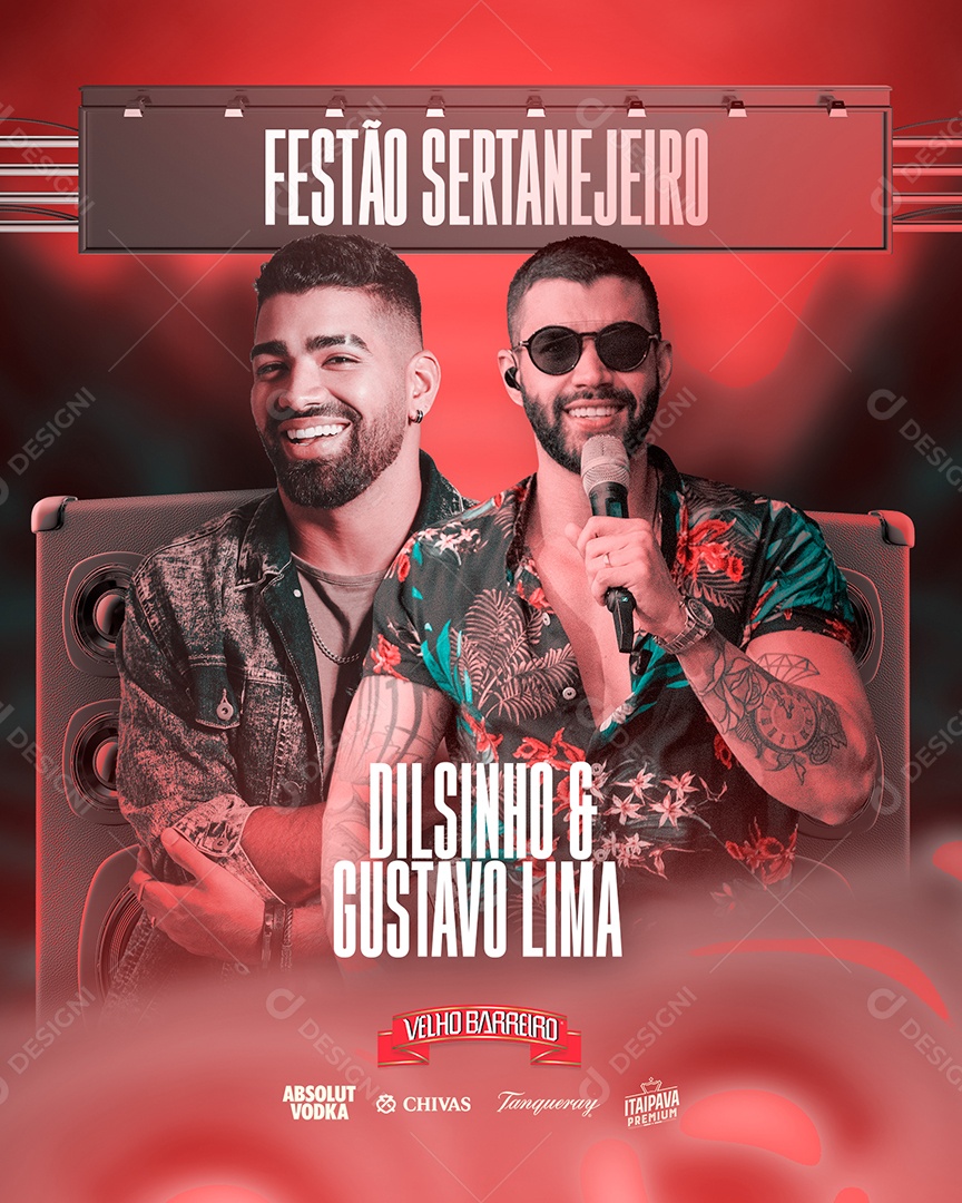 Festão Sertanejeiro Dilsinho Gusttavo Lima Flyer Social Media PSD Editável