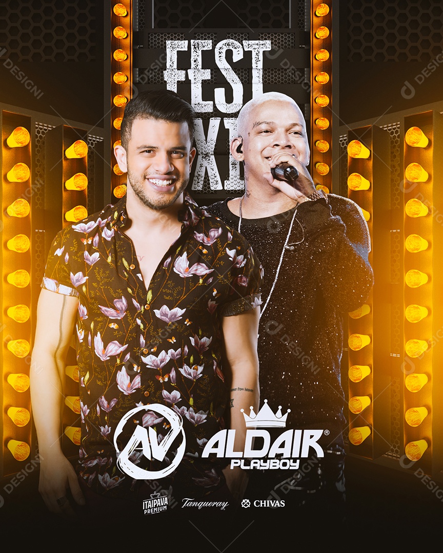 Fest Ávine Vinny Aldair Playboy Flyer Social Media PSD Editável
