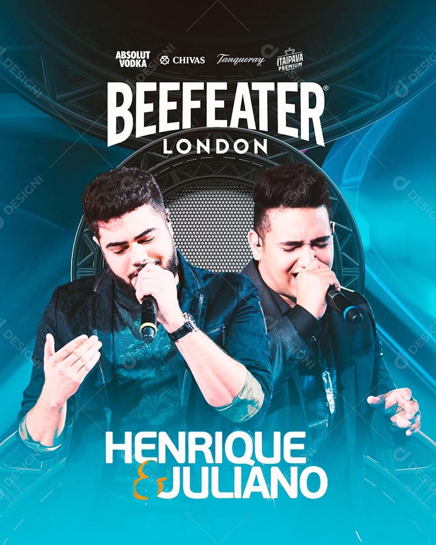 Beefeater London Henrique & Juliano Flyer Social Media PSD Editável