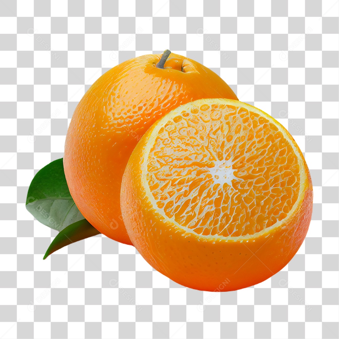 Laranja Cortada PNG Transparente