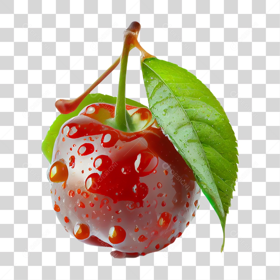 Fruta Acerola Molhada PNG Transparente