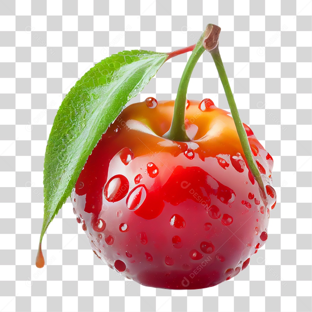 Fruta Acerola Molhada PNG Transparente