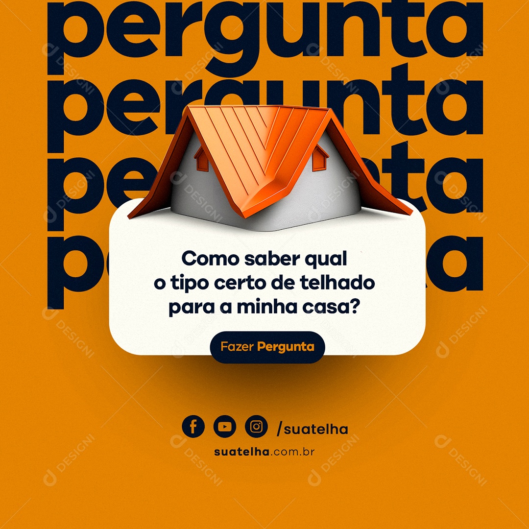 Como Saber Qual o Tipo Certo de Telhado Para a Minha Casa Materiais De Construção Social Media PSD Editável