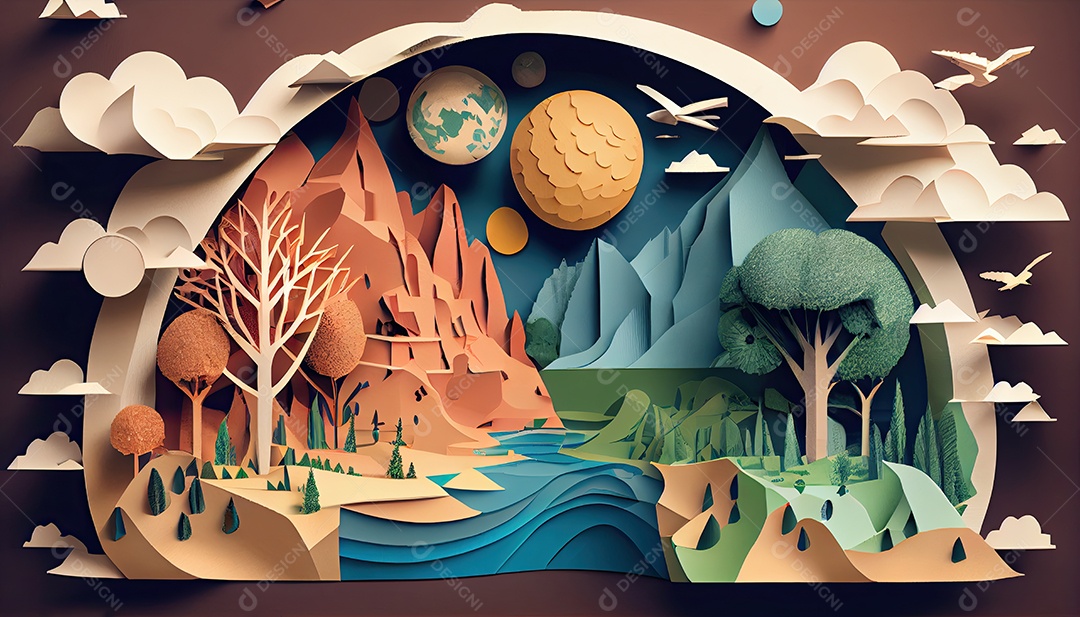 Conceito ambiental em estilo de jornal Dia da Terra a importância de amar