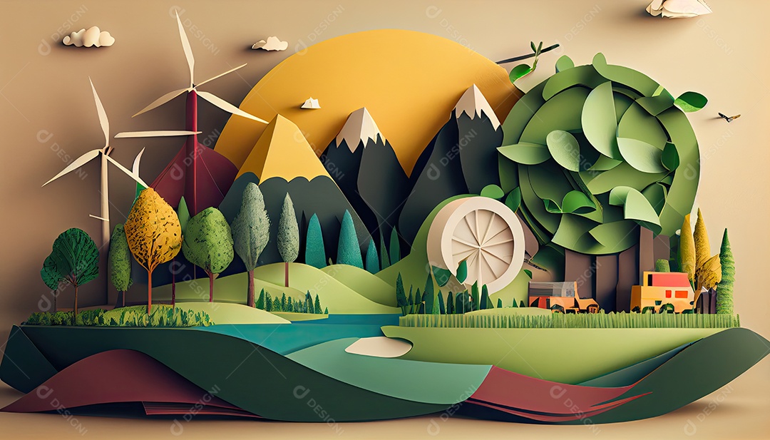 Conceito ambiental em estilo de jornal Dia da Terra a importância de amar