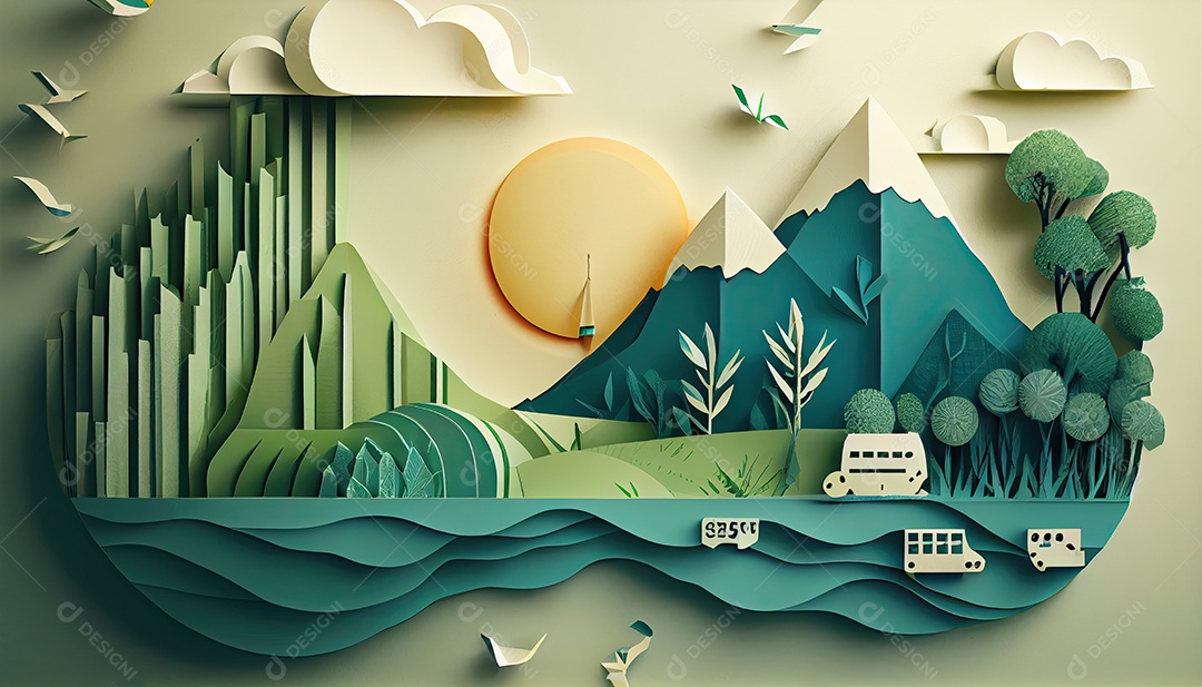 Conceito ambiental em estilo de jornal Dia da Terra a importância de amar