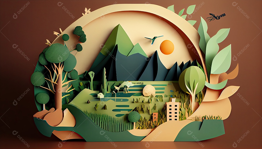 Conceito ambiental em estilo de jornal Dia da Terra a importância de amar