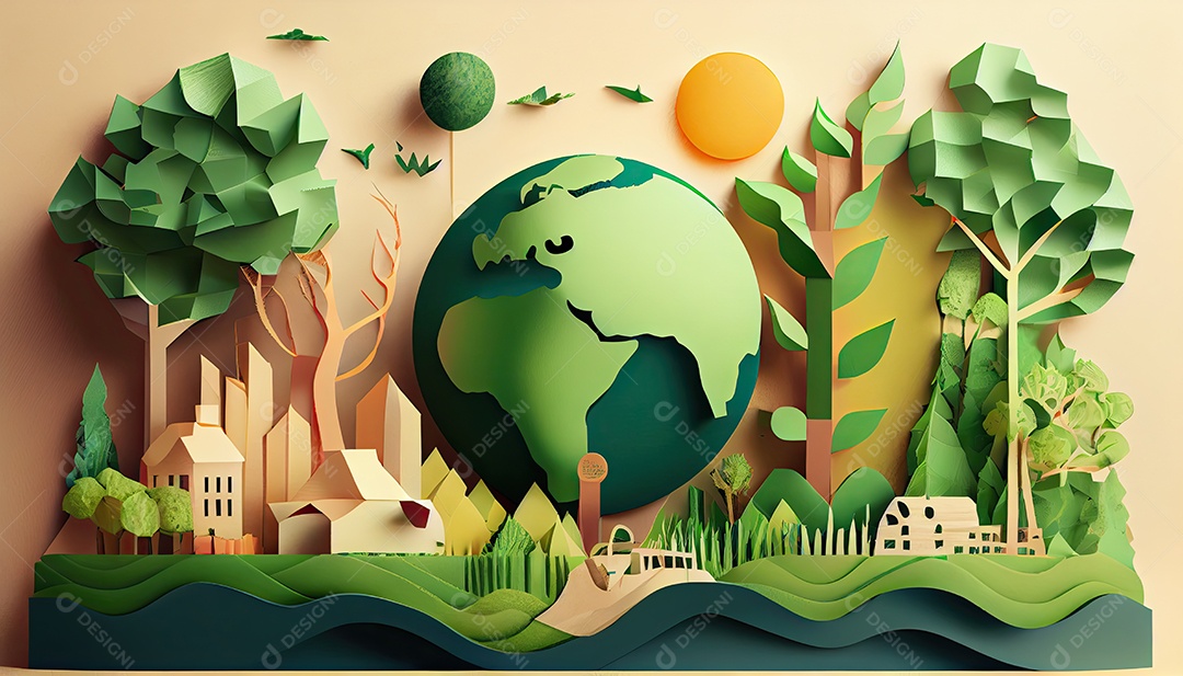 Conceito ambiental em estilo de jornal Dia da Terra a importância de amar