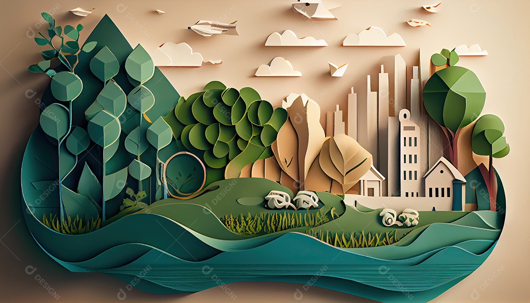 Conceito ambiental em estilo de jornal Dia da Terra a importância de amar