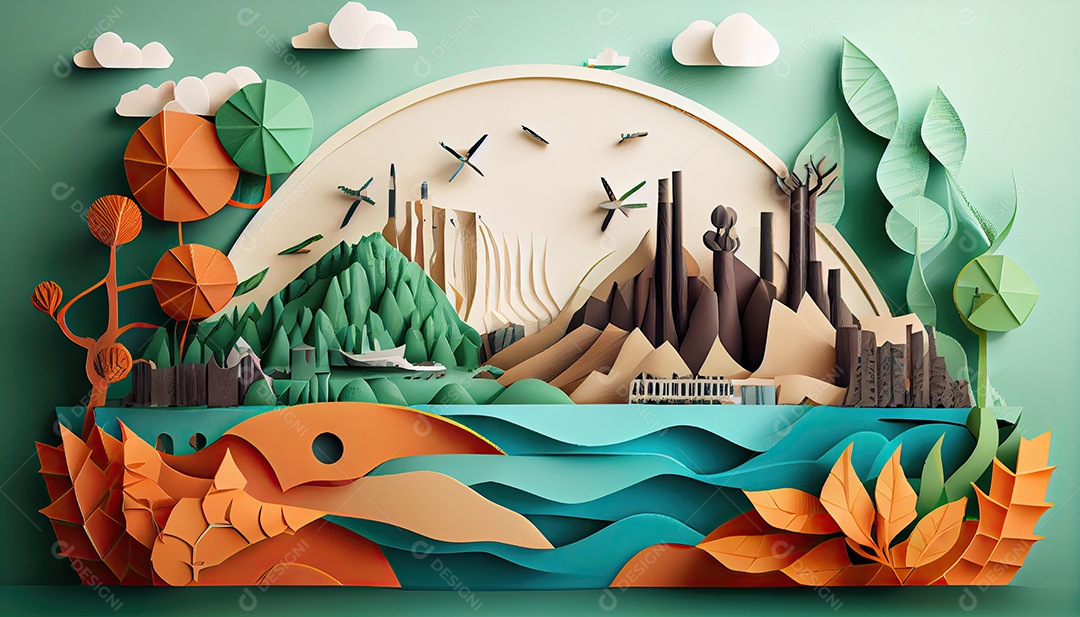 Conceito ambiental em estilo de jornal Dia da Terra a importância de amar