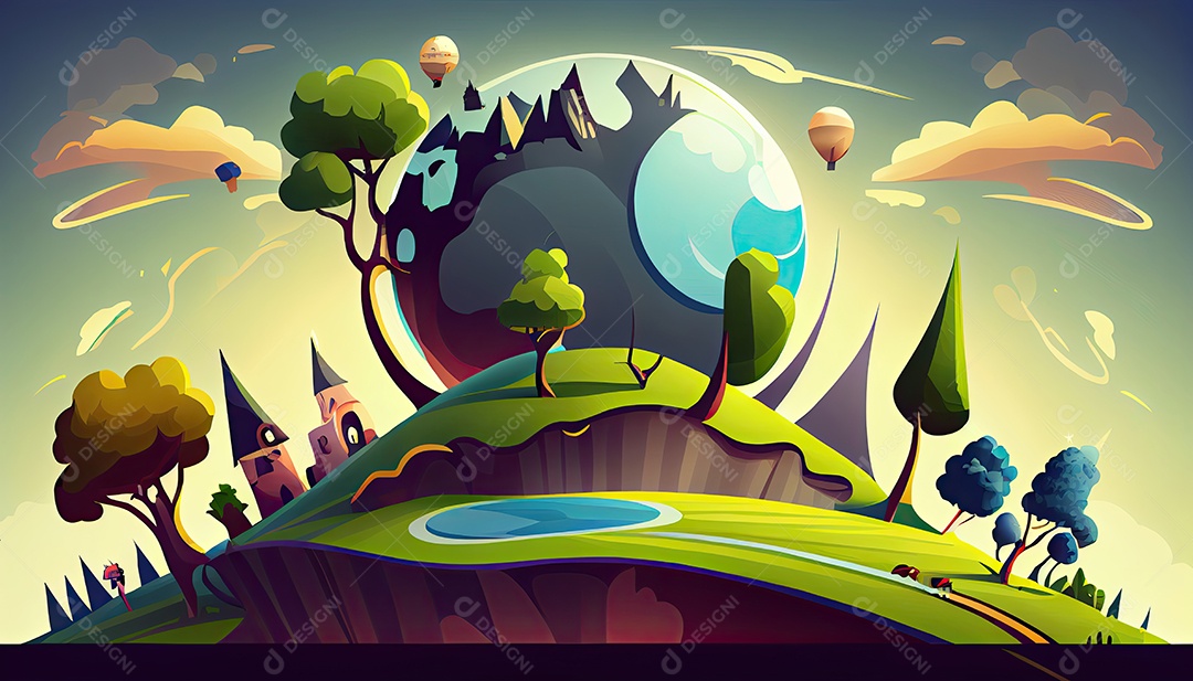 Vector cartoon mundo ambiente Dia da Terra a importância de amar a natureza