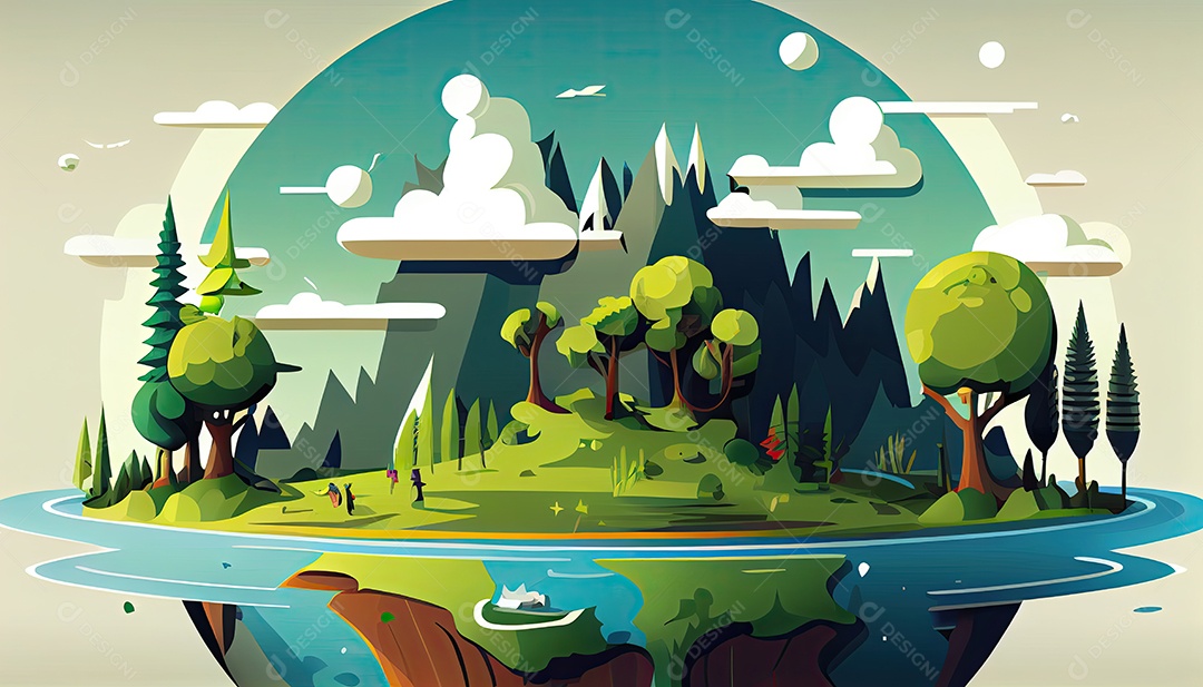 Vector cartoon mundo ambiente Dia da Terra a importância de amar a natureza