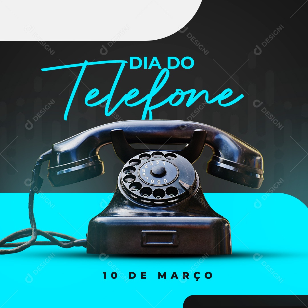 Dia do Telefone 10 de Março Social Media PSD Editável