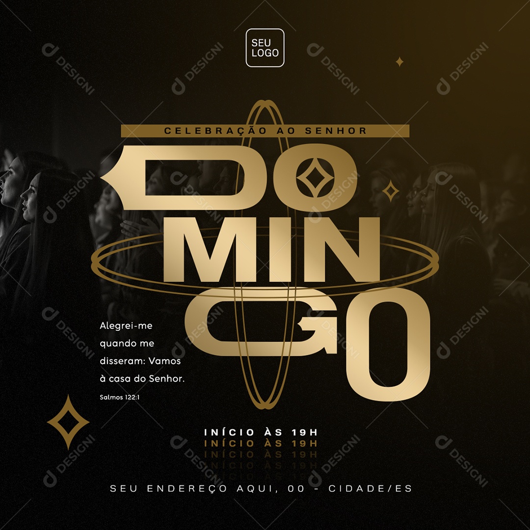 Celebração ao Senhor Domingo Social Media PSD Editável