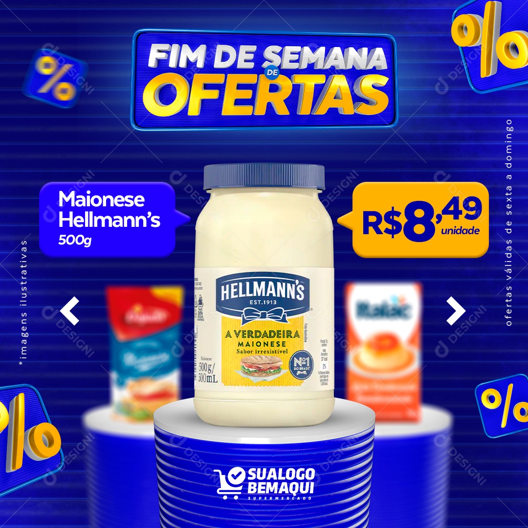 Fim de Semana de Ofertas Venha Conferir Social Media PSD Editável