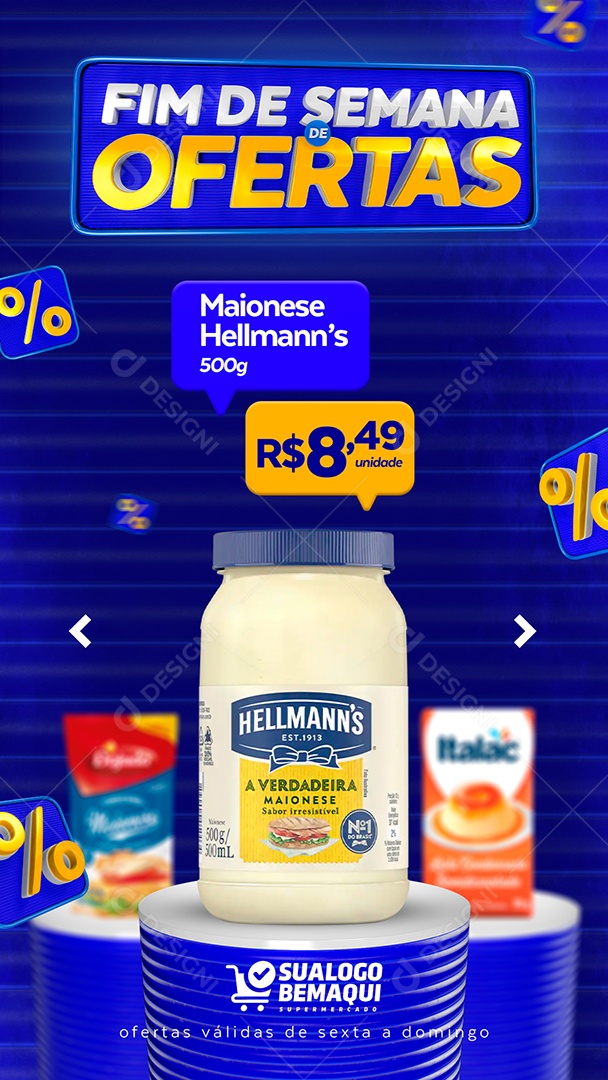 Story Fim de Semana de Ofertas Venha Conferir Social Media PSD Editável