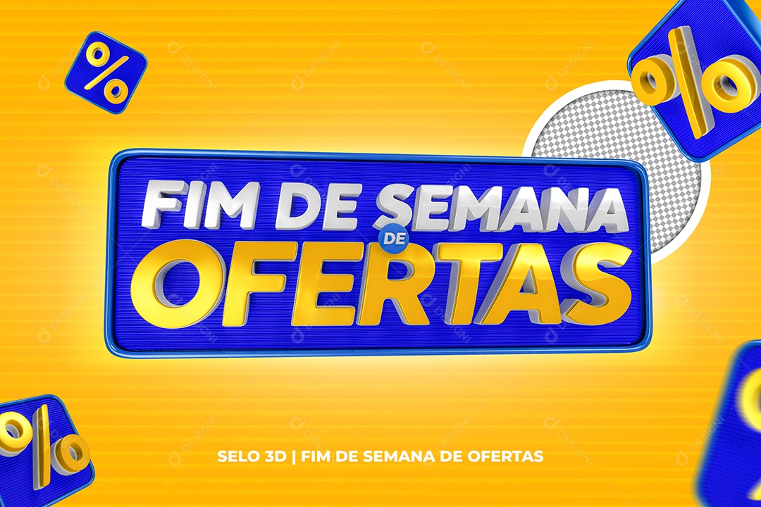 Selo 3D Para Composição Fim de Semana de Ofertas PSD
