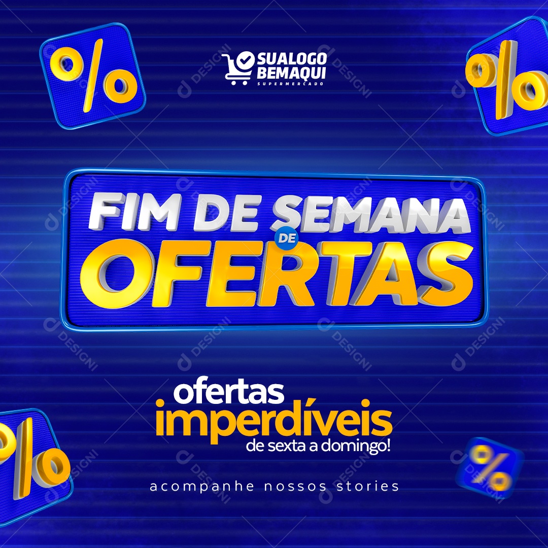 Fim de Semana de Ofertas Ofertas Imperdiveis Social Media PSD Editável