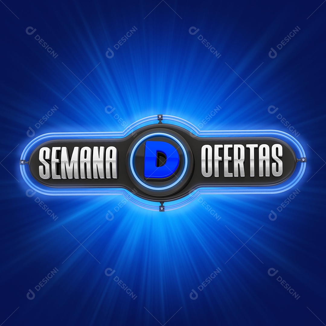 Selo 3D Para Composição Semana D Ofertas PSD
