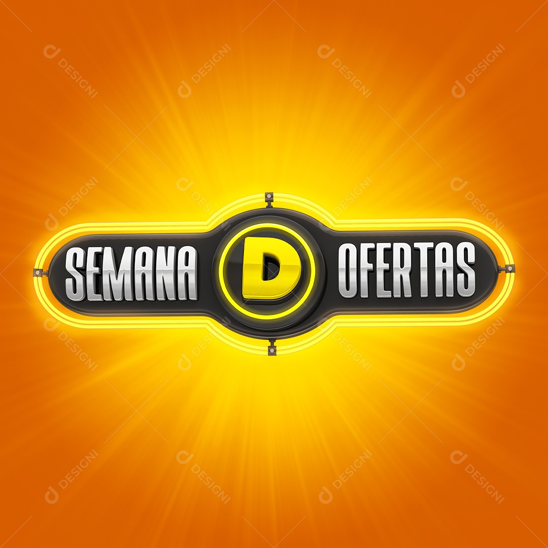 Selo 3D Para Composição Semana D Ofertas PSD