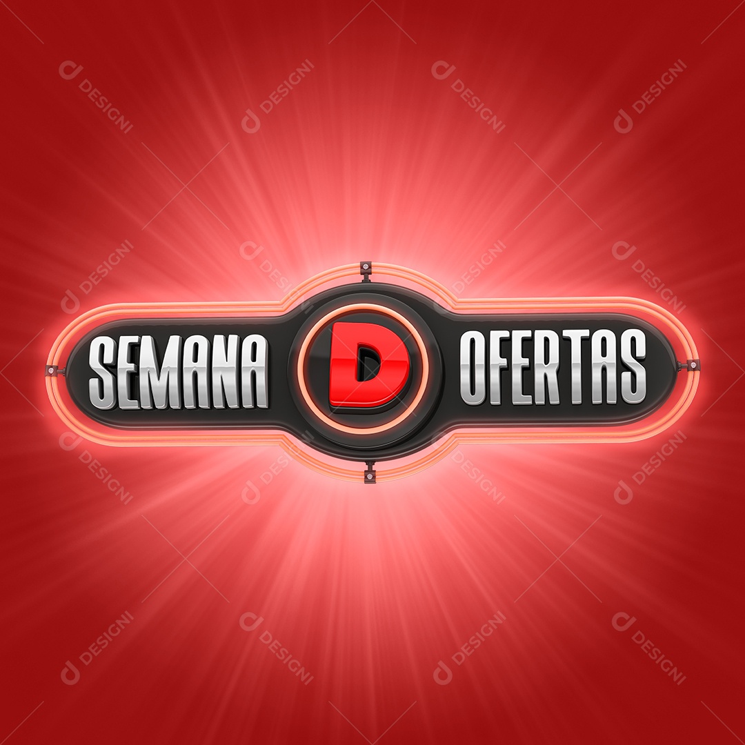 Selo 3D Para Composição Semana D Ofertas PSD