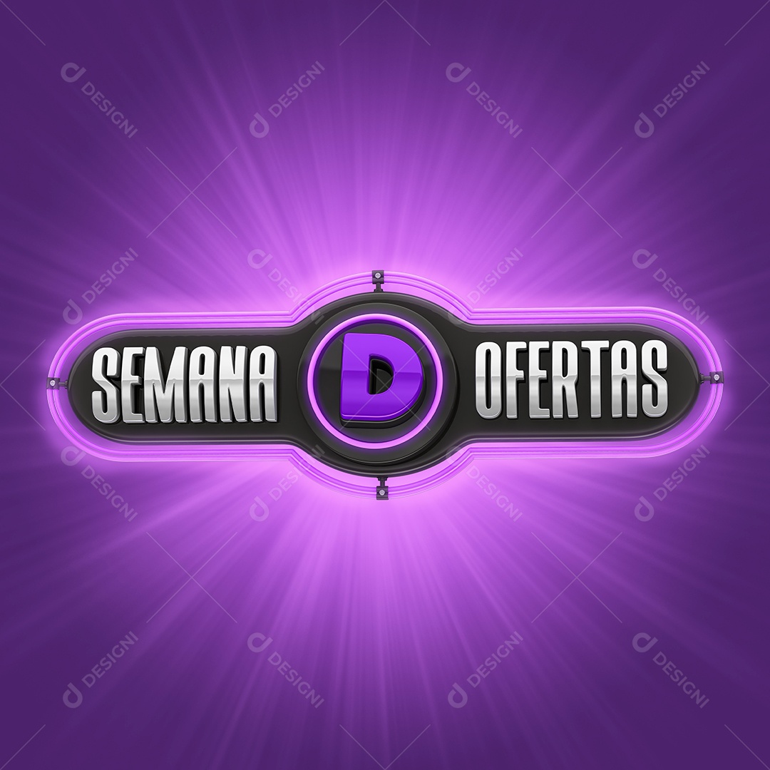 Selo 3D Para Composição Semana D Ofertas PSD