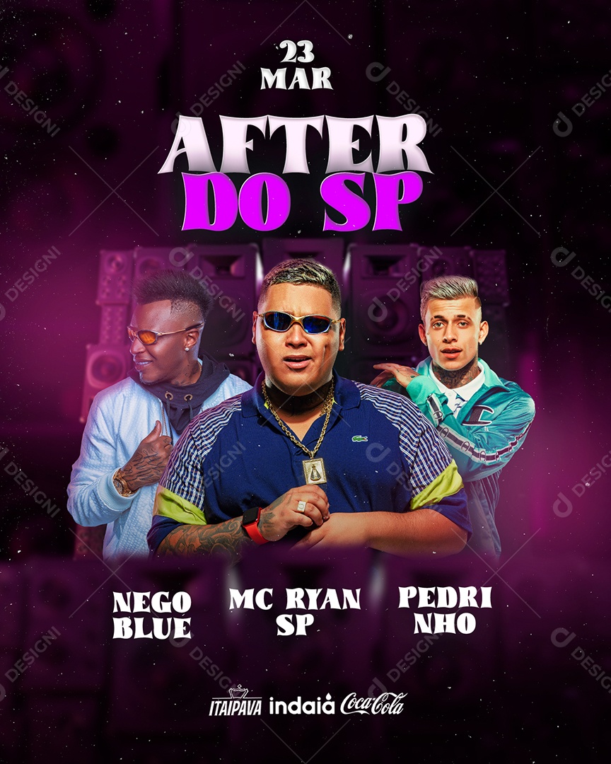 After Do SP Nego Blue Mc Ryan SP Pedrinho Flyer Social Media PSD Editável