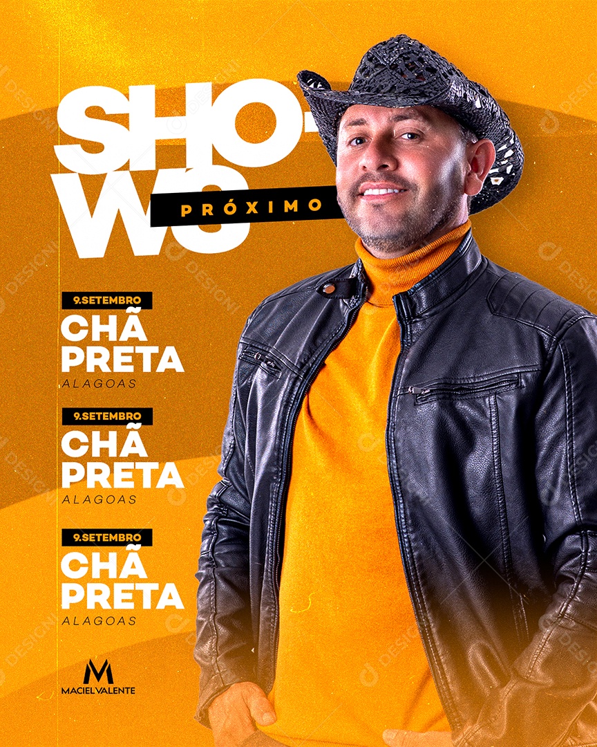 Próximo Show Maciel Valente Flyer Social Media PSD Editável