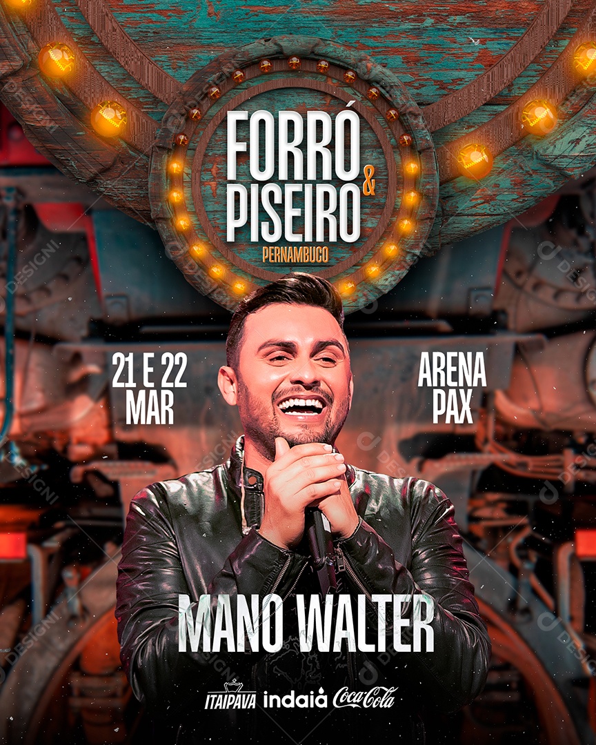 Forró & Piseiro Mano Walter Flyer Social Media PSD Editável