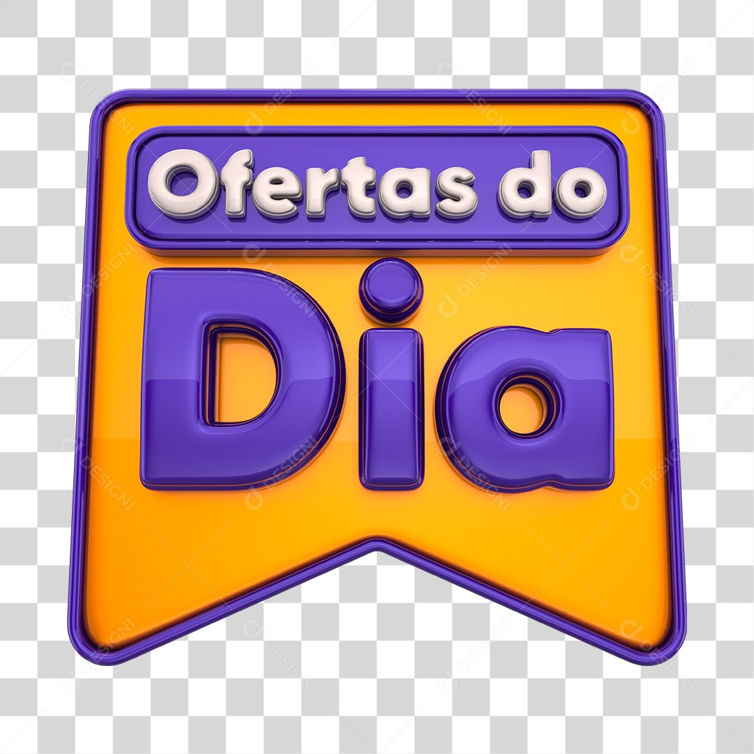 Ofertas do Dia Selo 3D Roxo e Dourado PNG Transparente