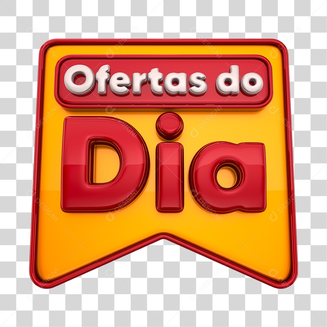 Ofertas do Dia Selo 3D Vermelho e Dourado PNG Transparente