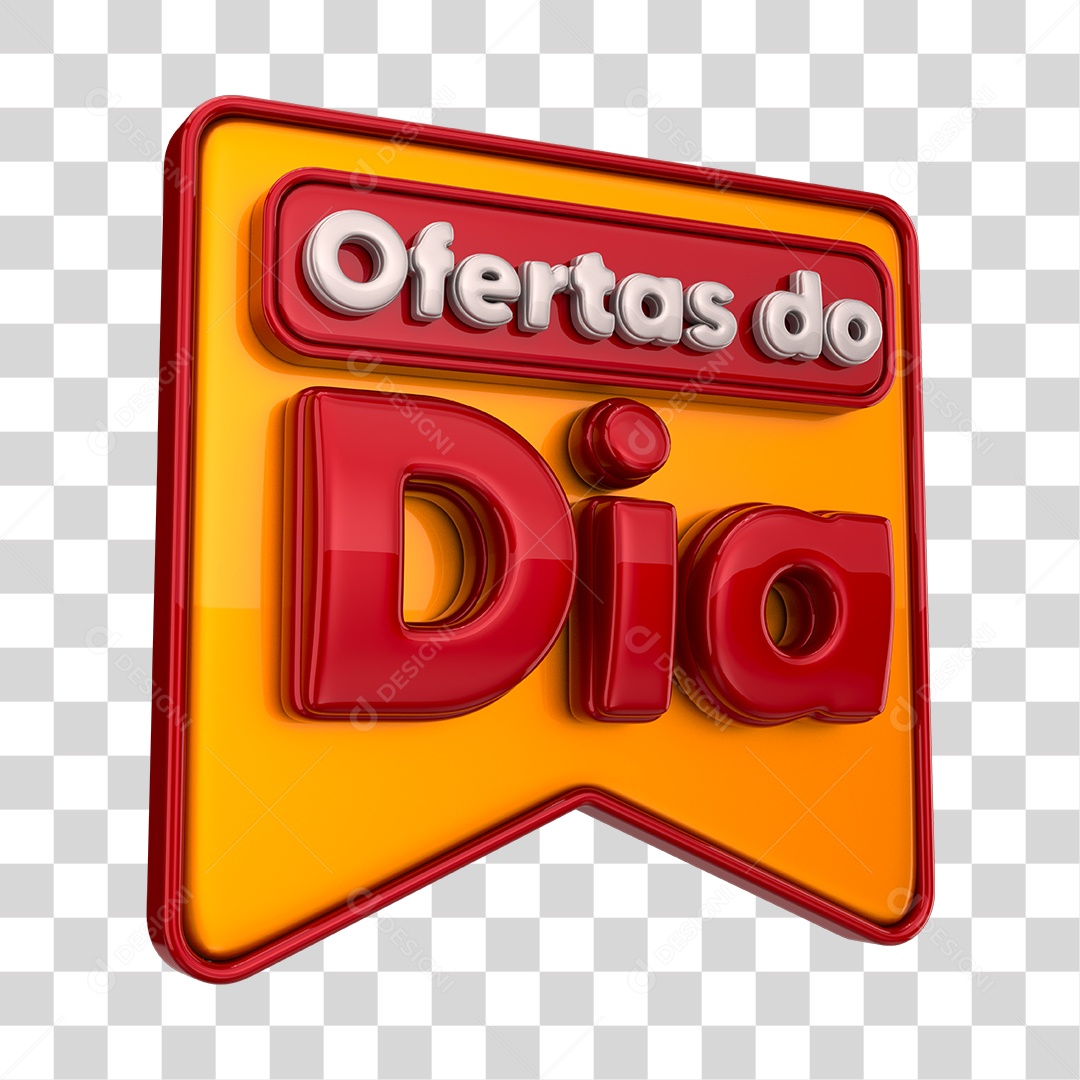 Ofertas do Dia Selo 3D Vermelho e Dourado PNG Transparente