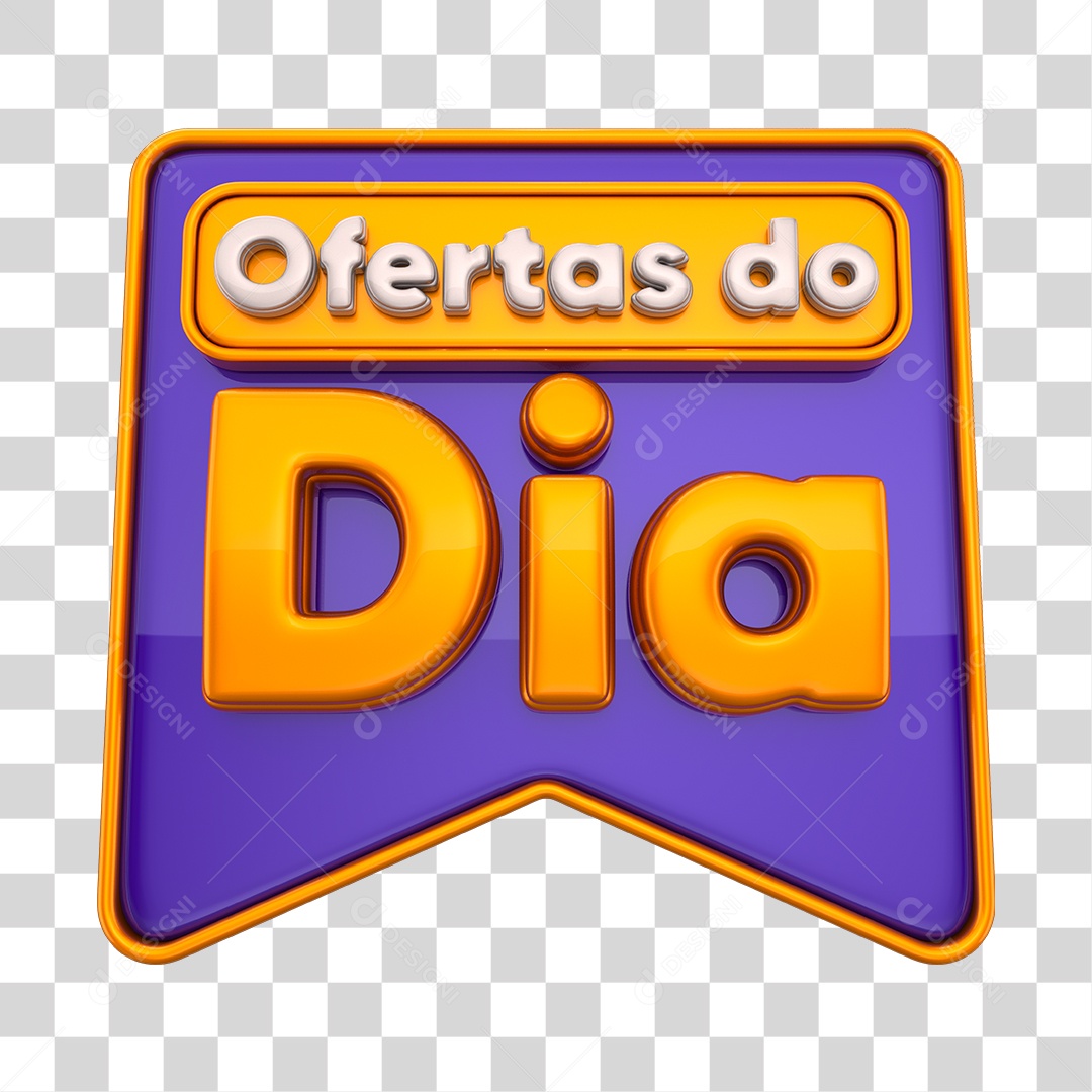Ofertas do Dia 3D Selo Dourado e Roxo PNG Transparente