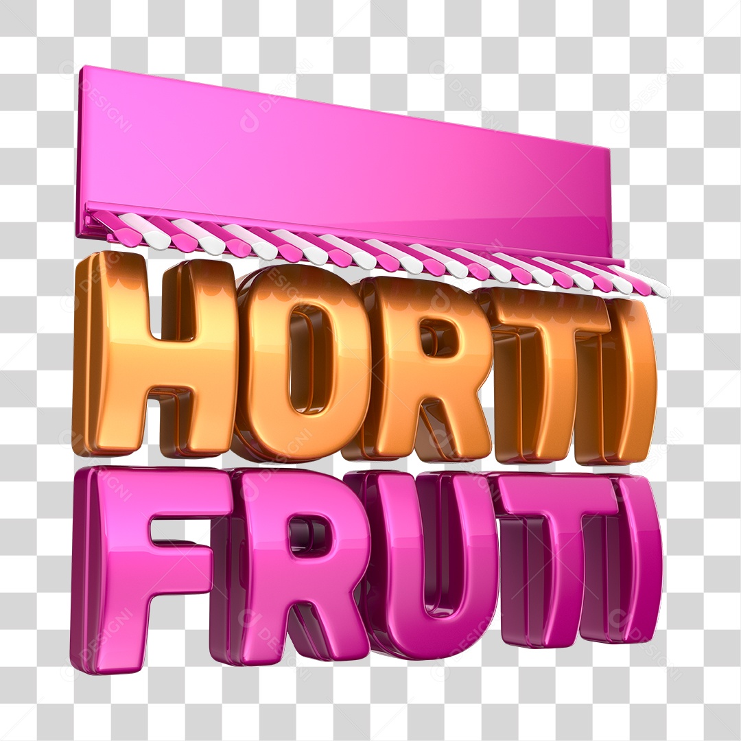 Hortifruti Selo 3D Cobre e Rosa PNG Transparente