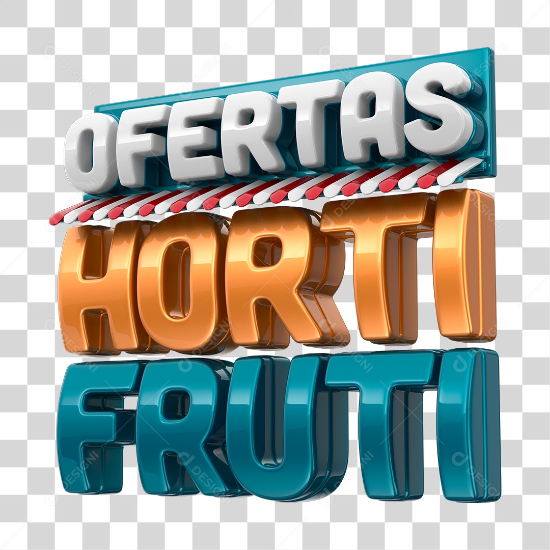 Hortifruti Offers 3D Copper and Blue Transparent PNG Seal
