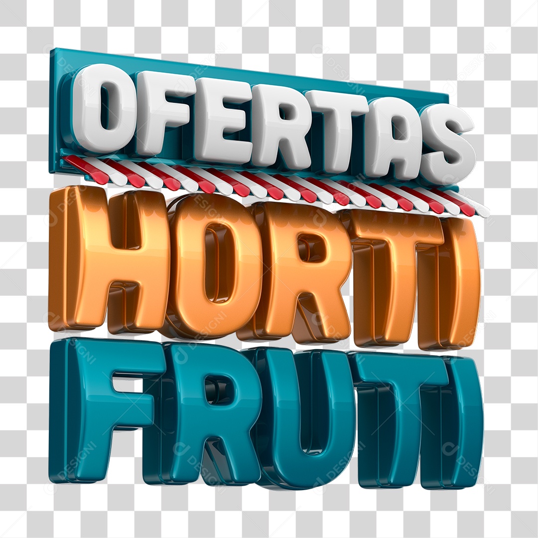 Selo 3D Ofertas Hortifruti Cobre e Azul  PNG Transparente