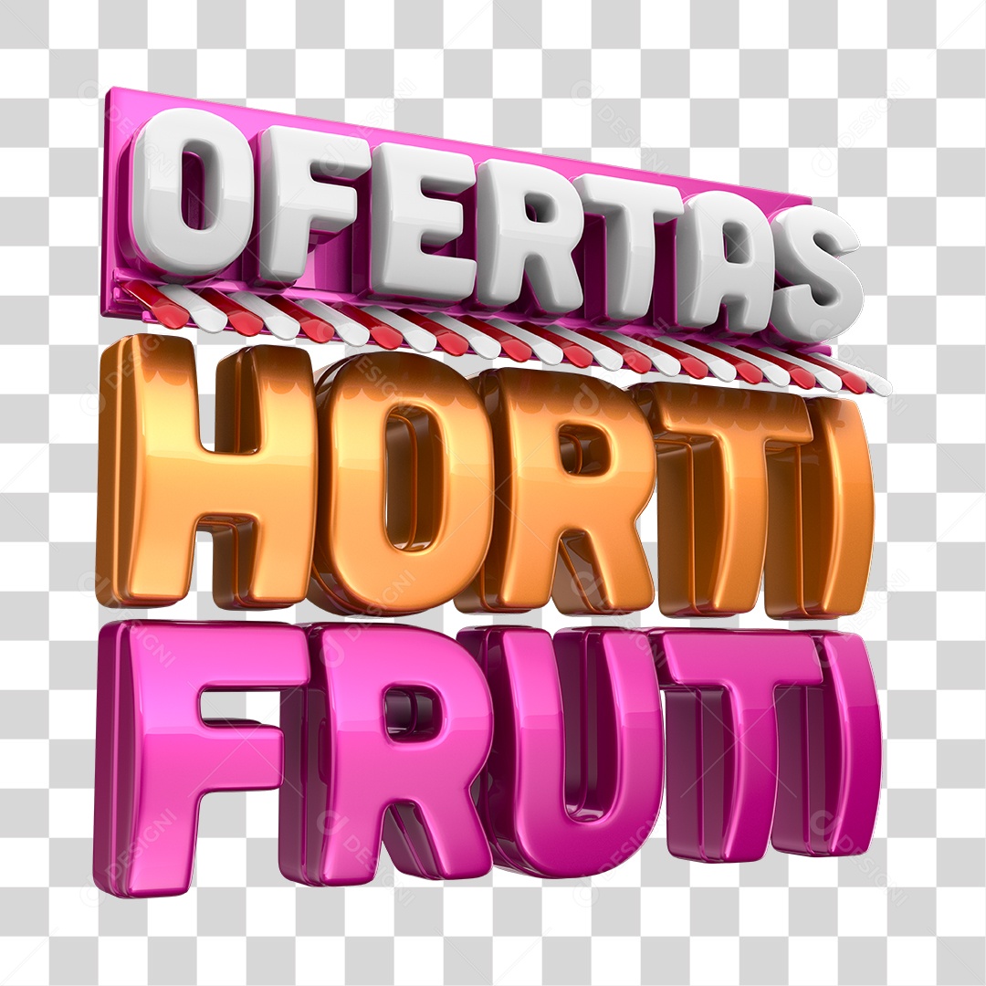 Ofertas Hortifruti Selo 3D Cobre e Rosa PNG Transparente