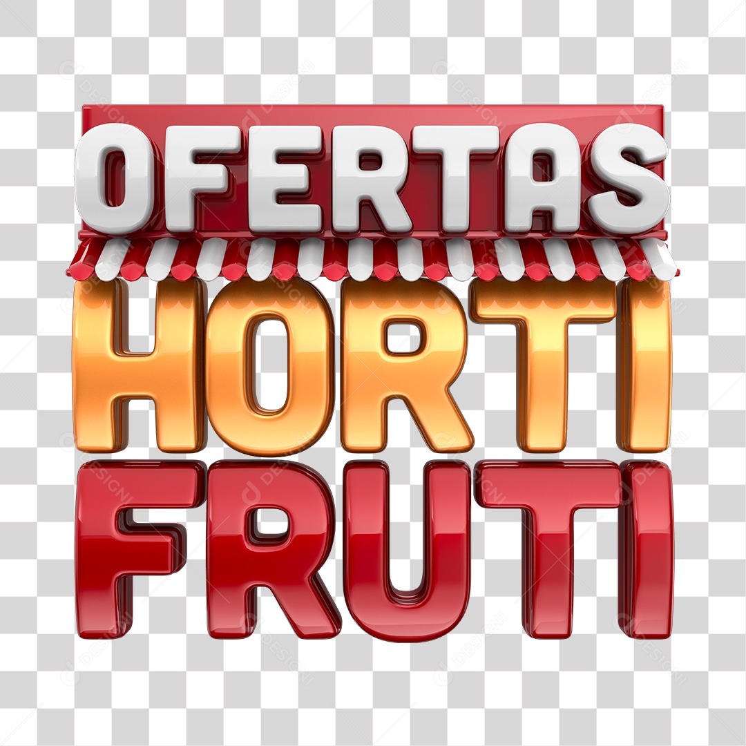 Ofertas Hortifruti Selo 3D Cobre e Vermelho PNG Transparente