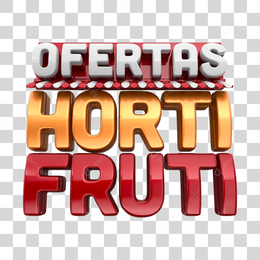 Ofertas Hortifruti Selo 3D Cobre e Vermelho PNG Transparente