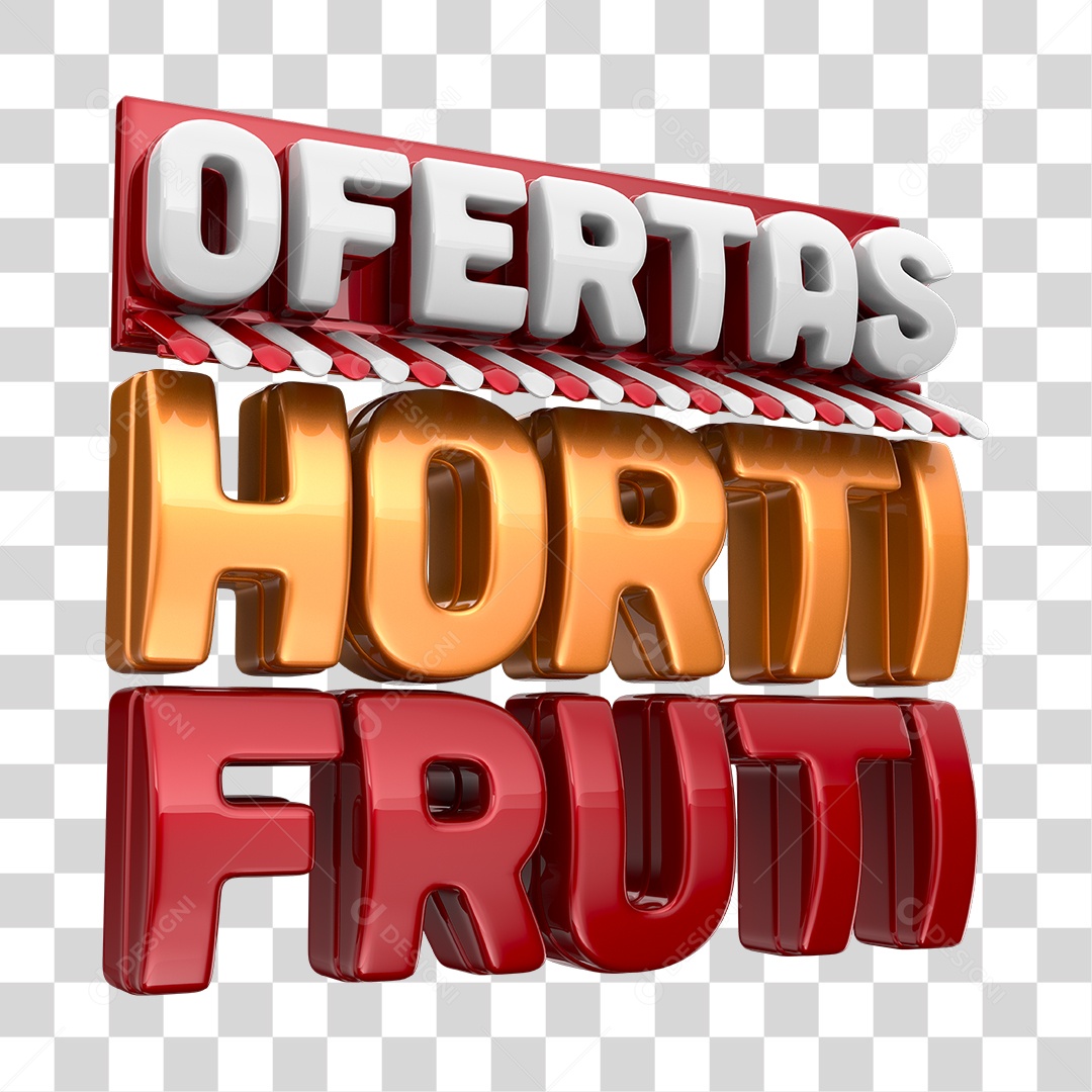 Ofertas Hortifruti Selo 3D Cobre e Vermelho PNG Transparente