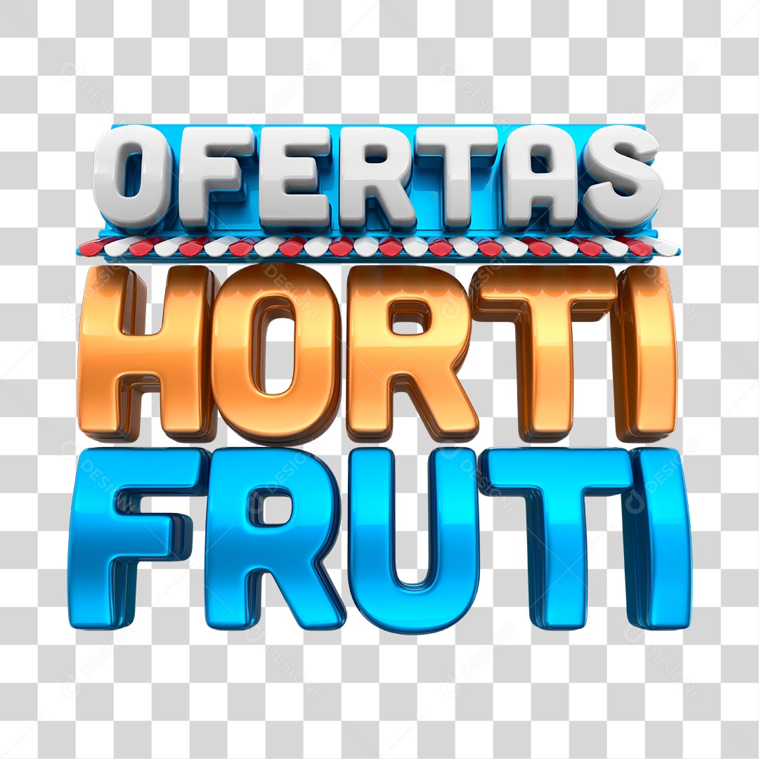 Ofertas Hortifruti Selo 3D Cobre e Azul Para Composição PNG Transparente