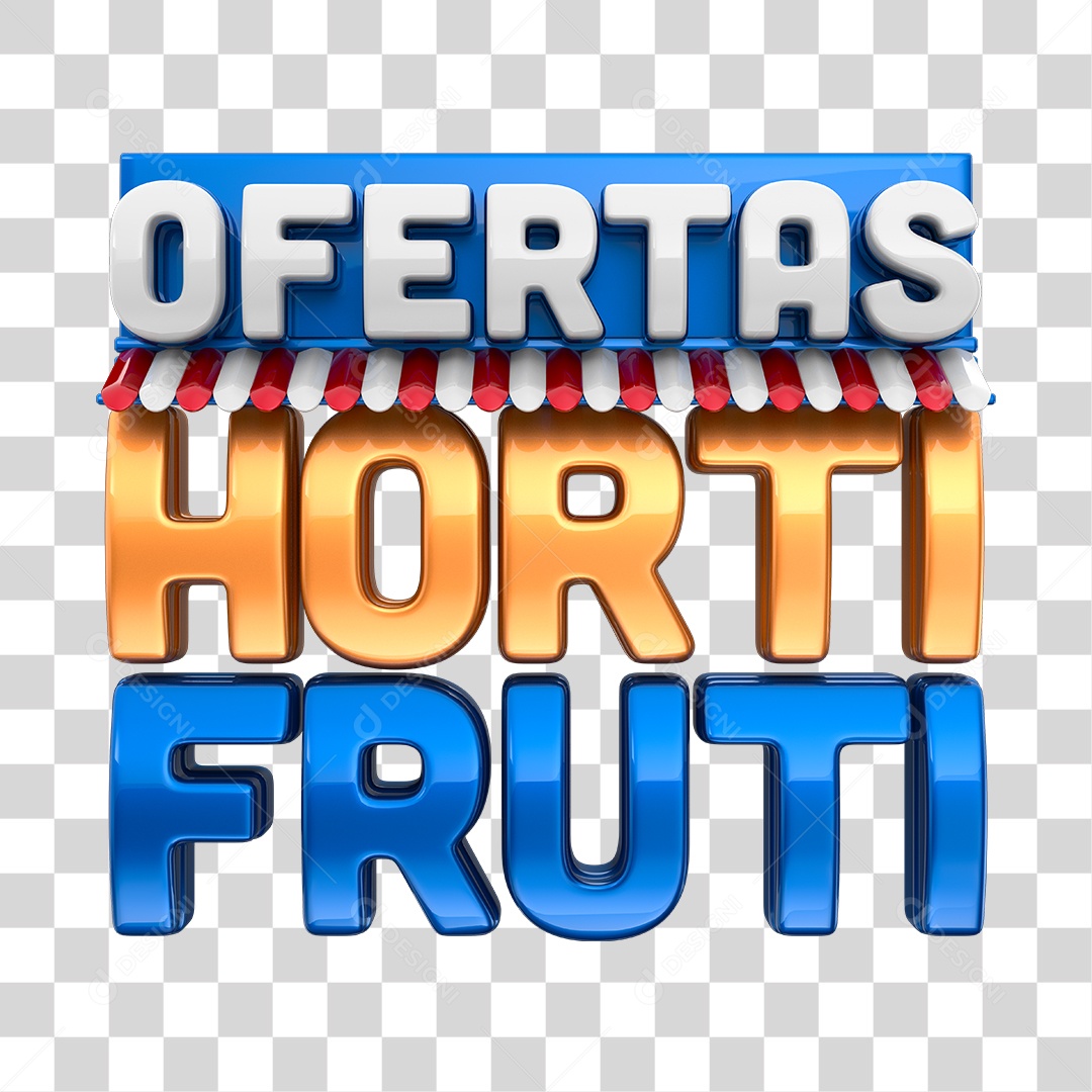 Ofertas Hortifruti Selo 3D Cobre e Azul Para Composição PNG Transparente